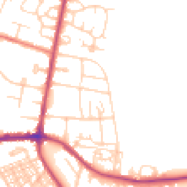Daytime road noise heatmap for S66 7DX