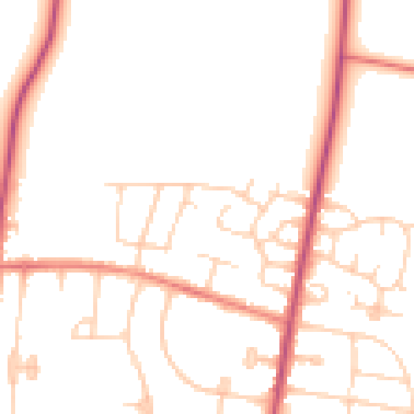 Daytime road noise heatmap for S66 7ET