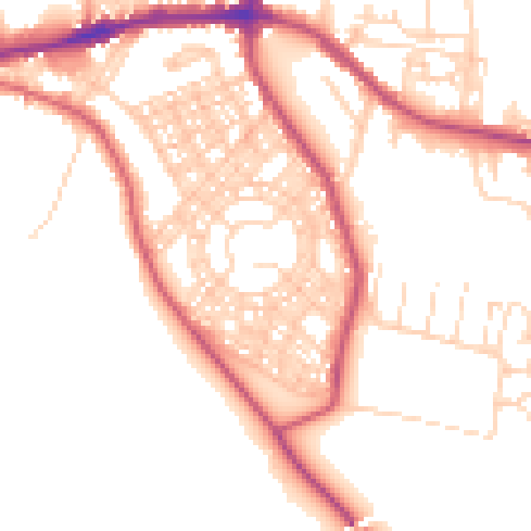 Daytime road noise heatmap for S66 7HQ