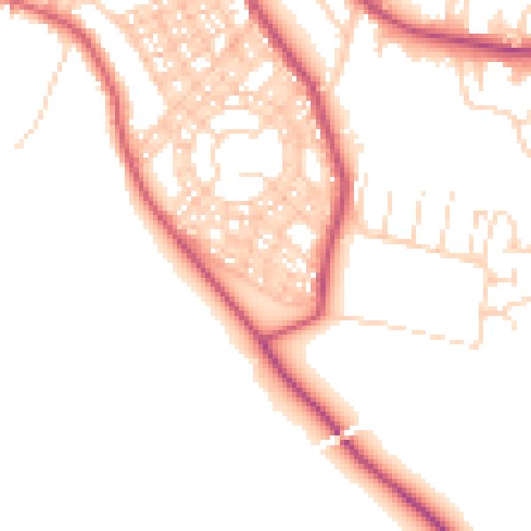 Daytime road noise heatmap for S66 7JF