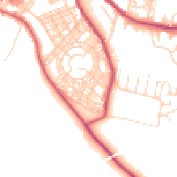 Daytime road noise heatmap for S66 7JJ