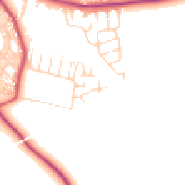 Daytime road noise heatmap for S66 7JZ