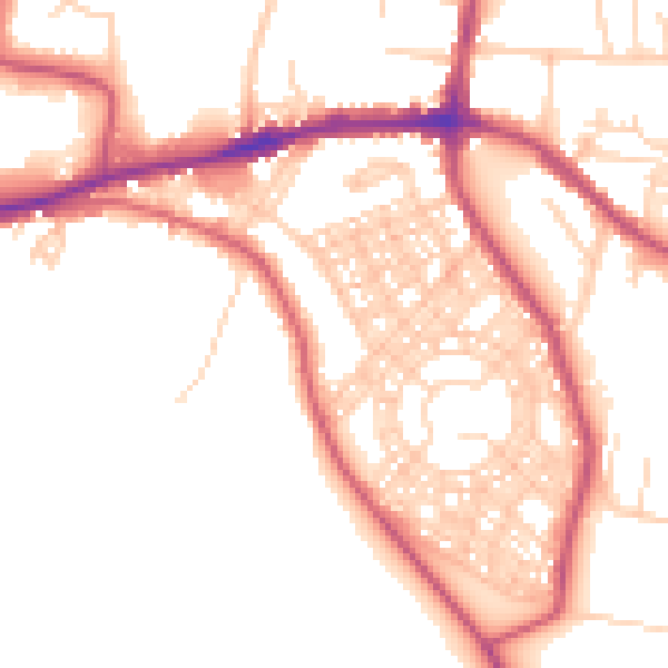 Daytime road noise heatmap for S66 7LQ