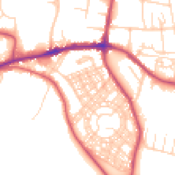 Daytime road noise heatmap for S66 7LS