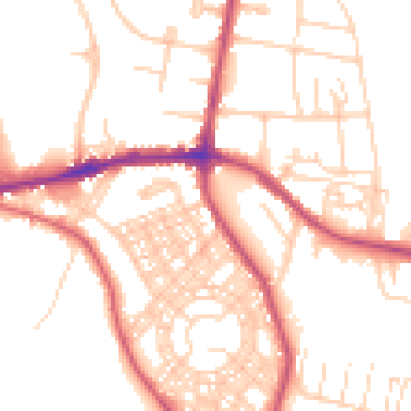 Daytime road noise heatmap for S66 7NA