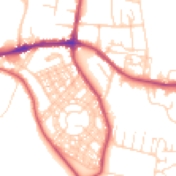 Daytime road noise heatmap for S66 7NB