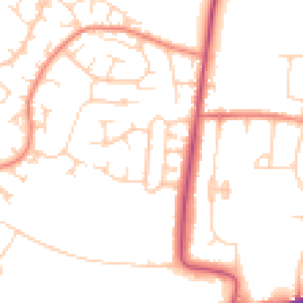 Daytime road noise heatmap for S66 8AN