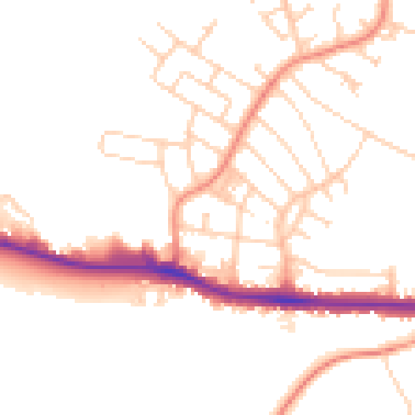 Daytime road noise heatmap for S66 8DF
