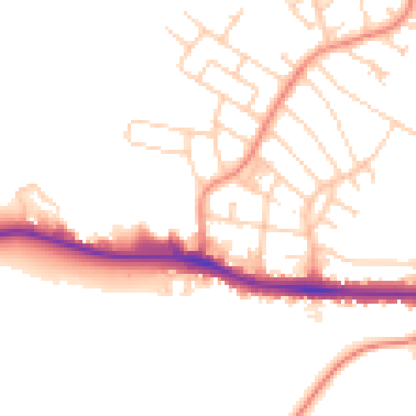 Daytime road noise heatmap for S66 8DG
