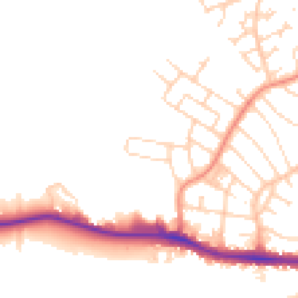 Daytime road noise heatmap for S66 8DH