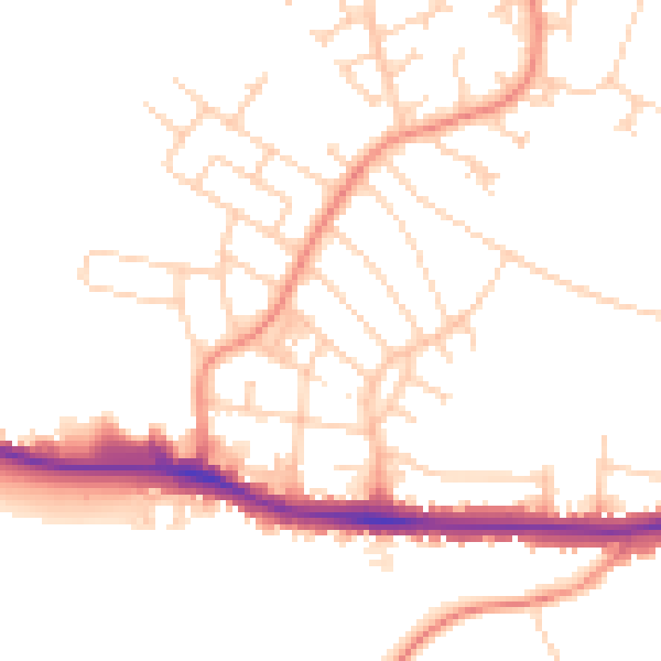 Daytime road noise heatmap for S66 8DS