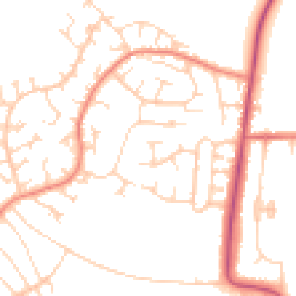 Daytime road noise heatmap for S66 8HW