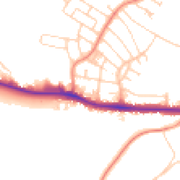 Daytime road noise heatmap for S66 8LX