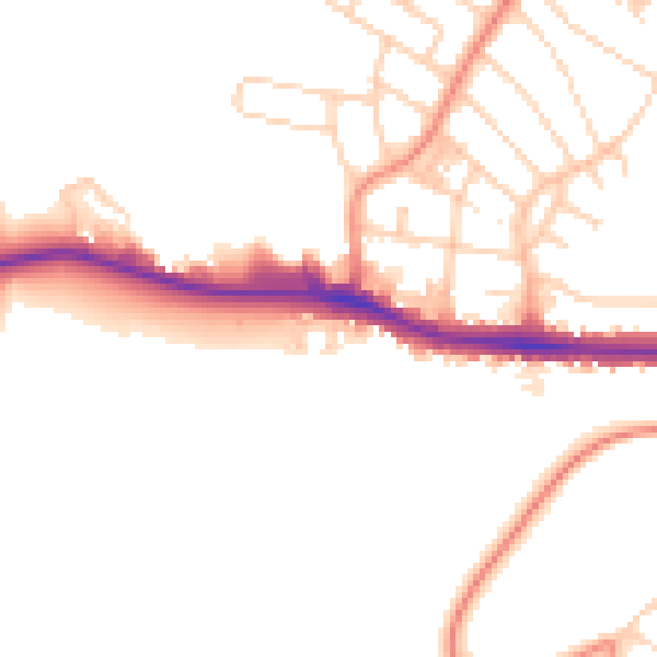 Daytime road noise heatmap for S66 8NY