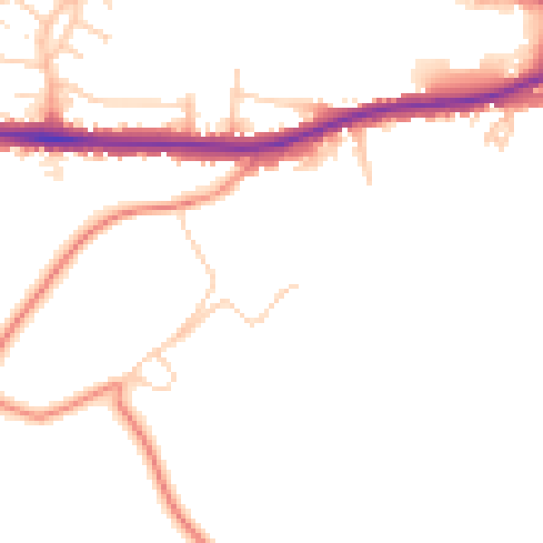 Daytime road noise heatmap for S66 8QA
