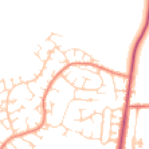 Daytime road noise heatmap for S66 8QJ