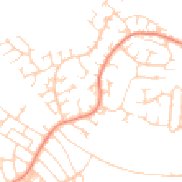 Daytime road noise heatmap for S66 8QQ