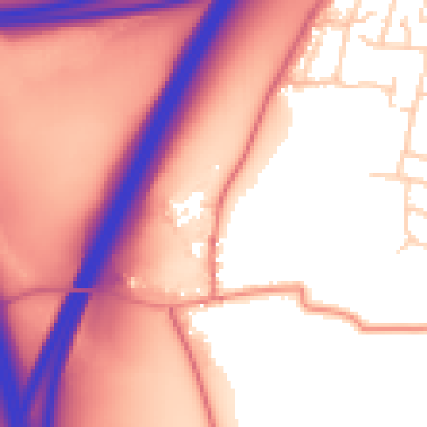 Daytime road noise heatmap for S66 9AU