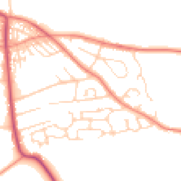 Daytime road noise heatmap for S66 9BZ