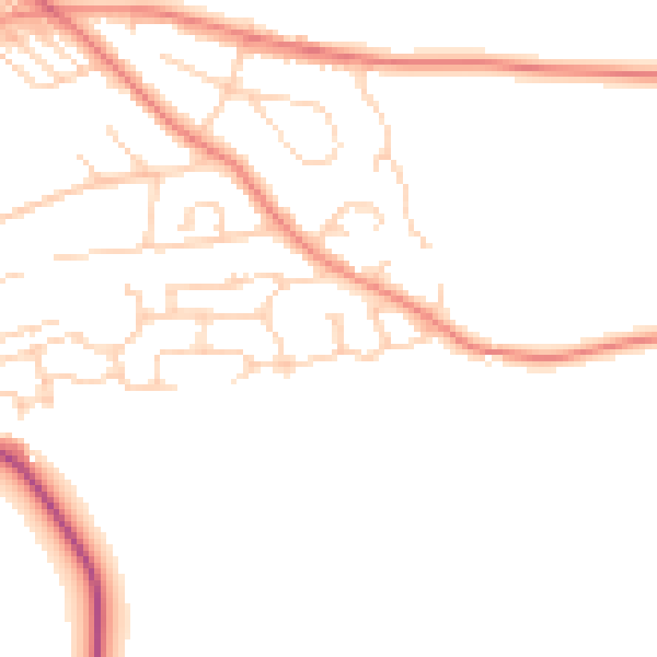 Daytime road noise heatmap for S66 9FB