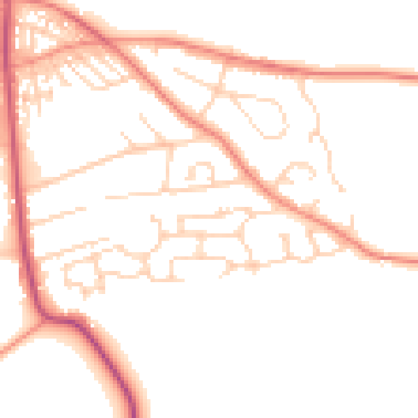 Daytime road noise heatmap for S66 9FD