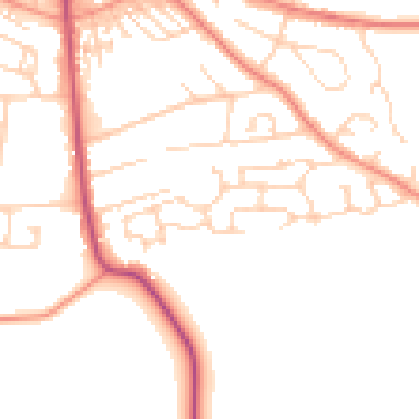 Daytime road noise heatmap for S66 9FH