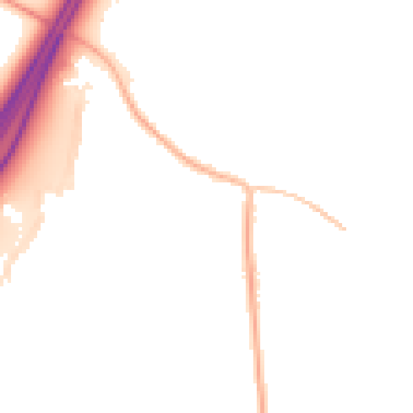 Night-time road noise heatmap for S66 9HG