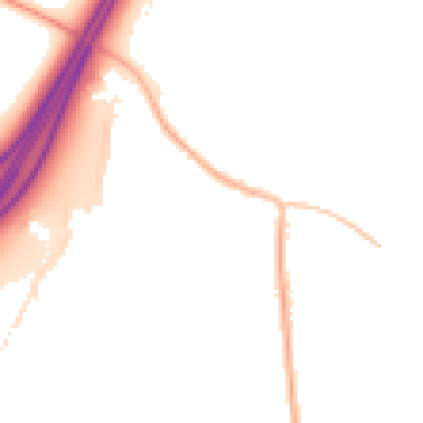 Night-time road noise heatmap for S66 9HJ
