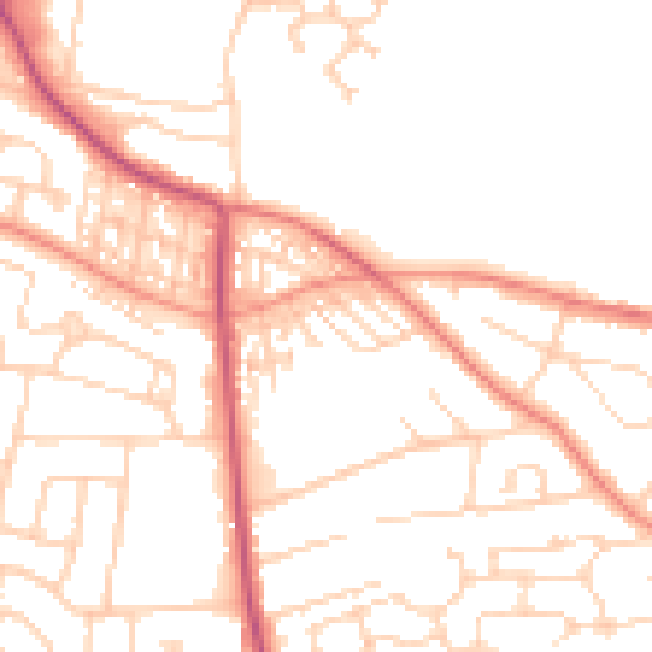 Daytime road noise heatmap for S66 9LH