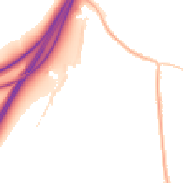 Night-time road noise heatmap for S66 9NN