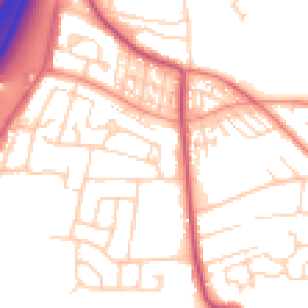 Daytime road noise heatmap for S66 9NY