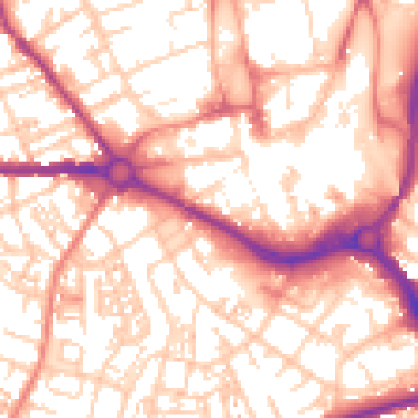 Daytime road noise heatmap for S70 1AH