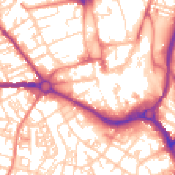 Daytime road noise heatmap for S70 1AL