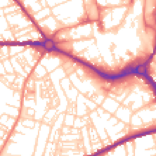 Daytime road noise heatmap for S70 1AX