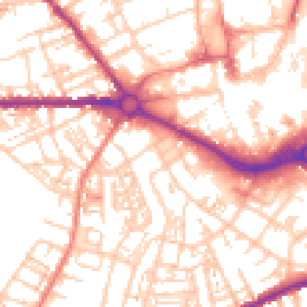 Daytime road noise heatmap for S70 1BB