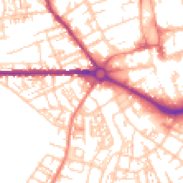 Daytime road noise heatmap for S70 1BH