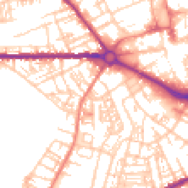 Daytime road noise heatmap for S70 1BL