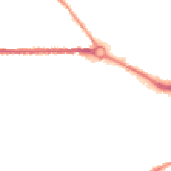 Night-time road noise heatmap for S70 1BL