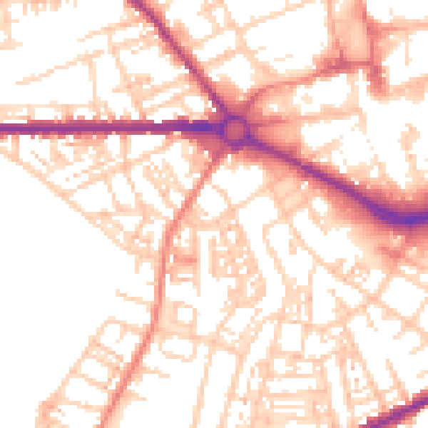 Daytime road noise heatmap for S70 1BN