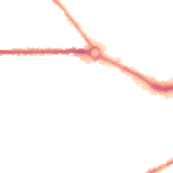 Night-time road noise heatmap for S70 1BN