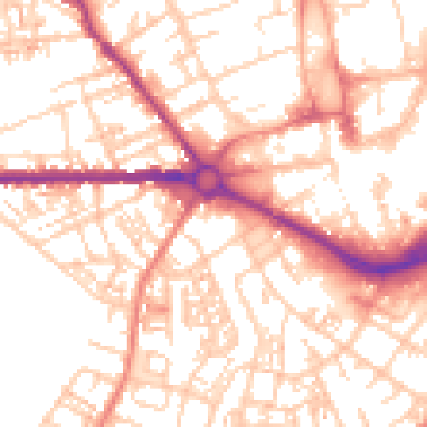 Daytime road noise heatmap for S70 1BY