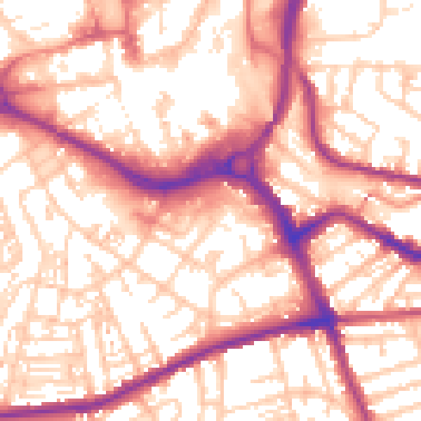 Daytime road noise heatmap for S70 1DL