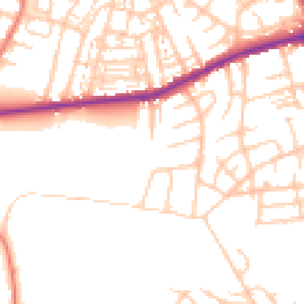 Daytime road noise heatmap for S70 1ED