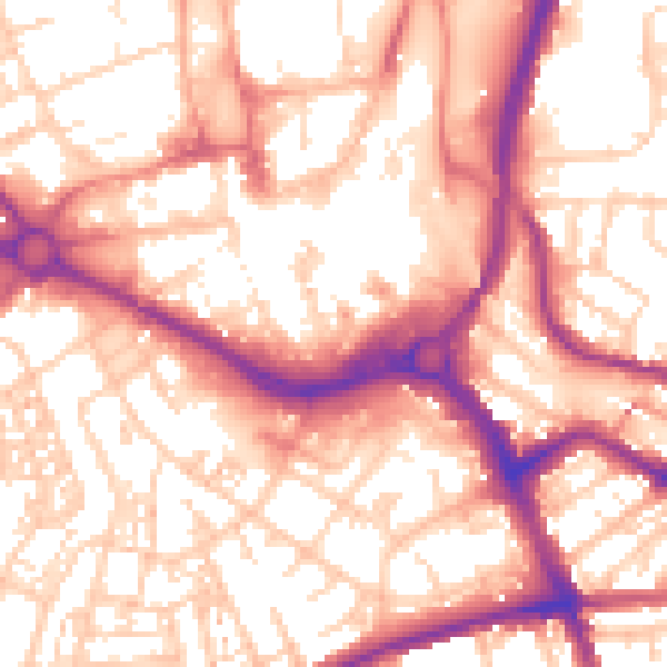 Daytime road noise heatmap for S70 1EQ