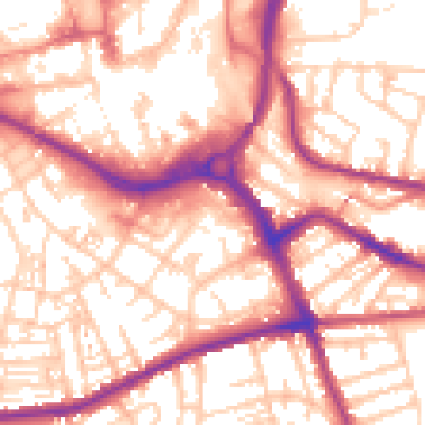 Daytime road noise heatmap for S70 1FA