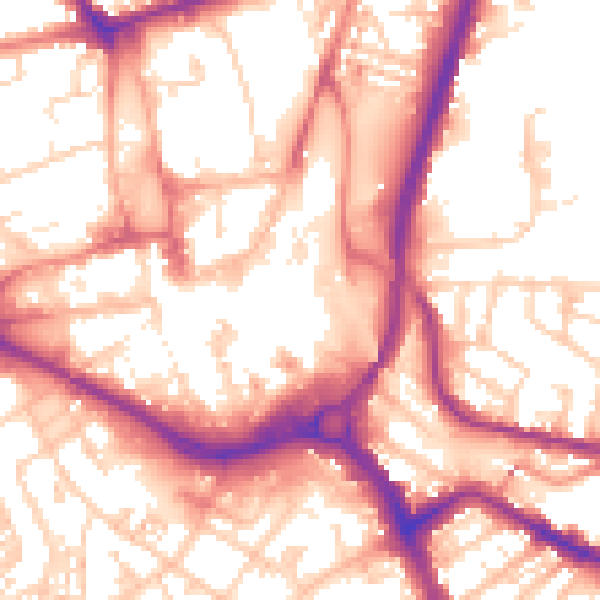 Daytime road noise heatmap for S70 1GW
