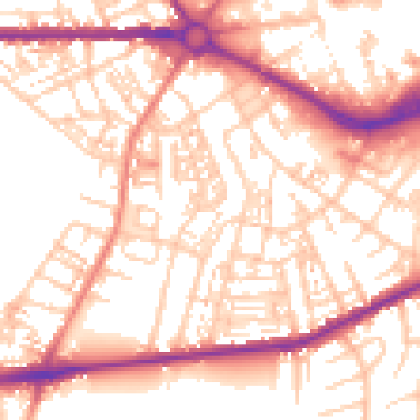 Daytime road noise heatmap for S70 1HA