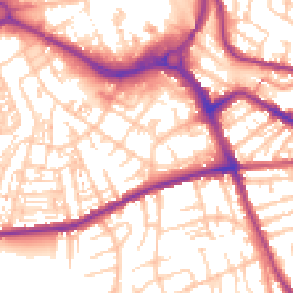 Daytime road noise heatmap for S70 1HH