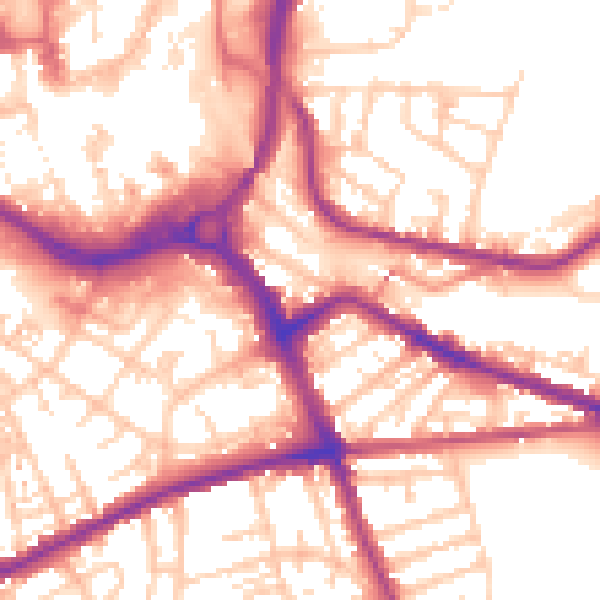 Daytime road noise heatmap for S70 1HU