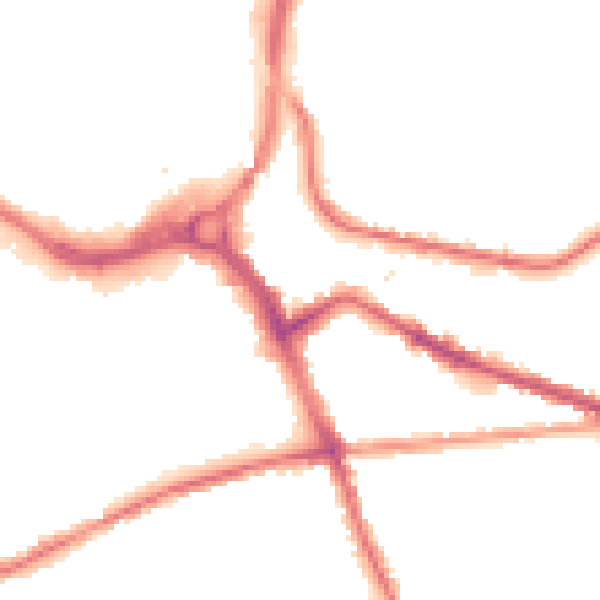 Night-time road noise heatmap for S70 1HU